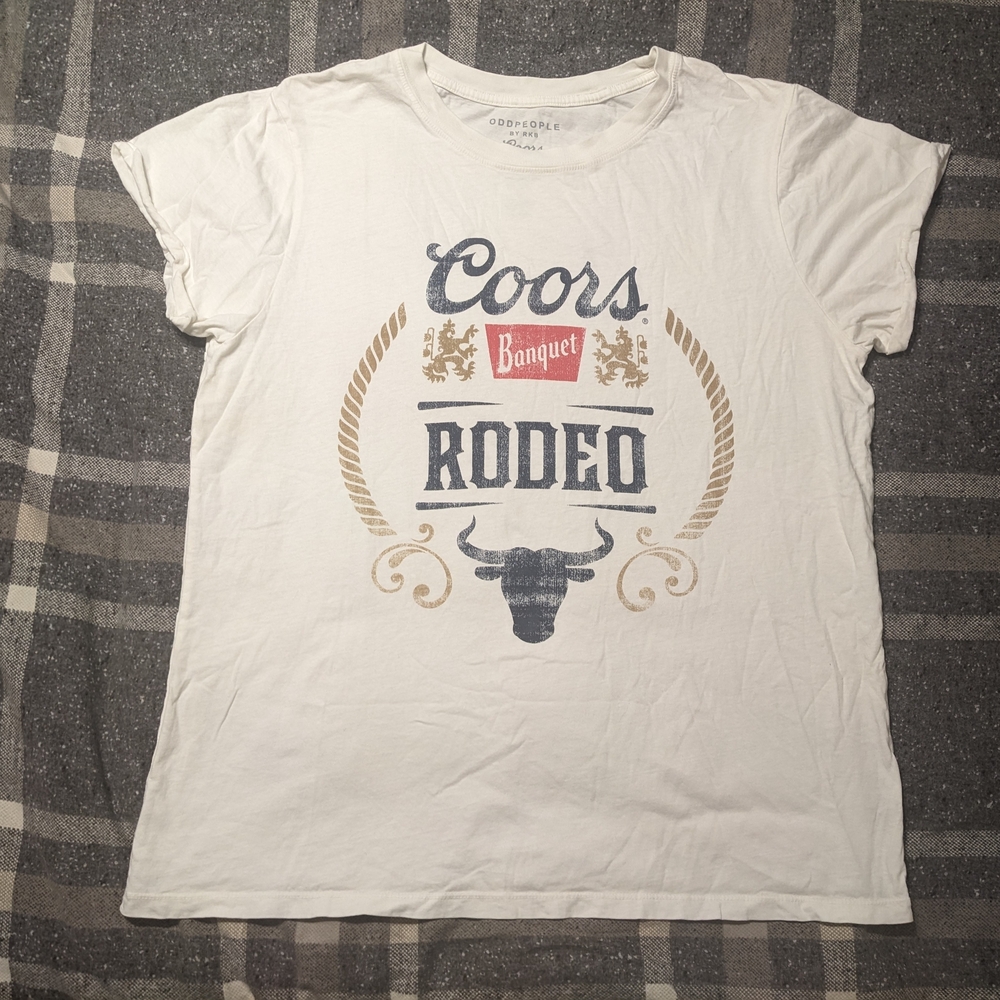 Oddpeople by RKB Coors Banquet Rodeo Western Vintage Inspired White T-Shirt sz L - Picture 3 of 10
